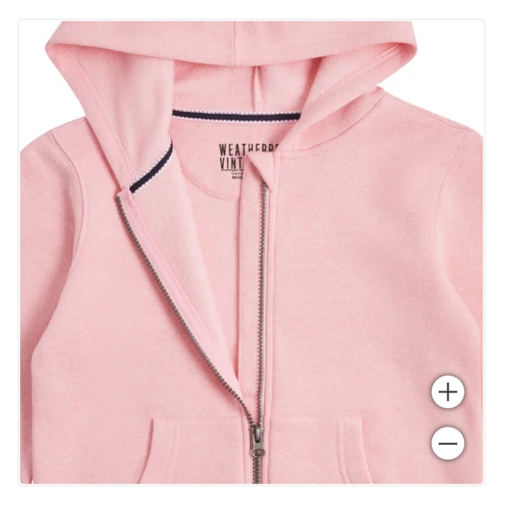 New! Weatherproof Vintage Kids Girls Youth Hoodie Pink Color Size Large (14/16)!